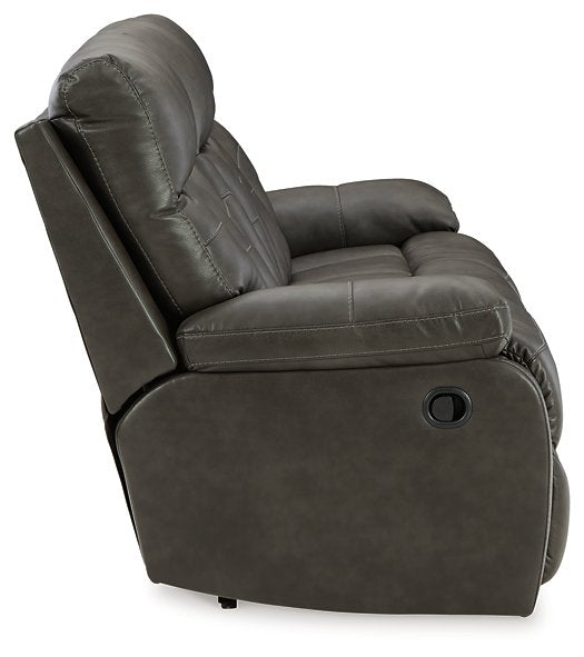 Willamen Reclining Sofa with Drop Down Table - The Warehouse Mattresses, Furniture, & More (West Jordan,UT)