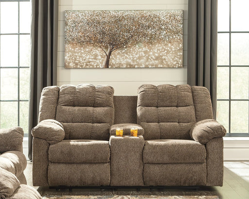 Workhorse Reclining Loveseat with Console - The Warehouse Mattresses, Furniture, & More (West Jordan,UT)