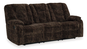 Soundwave Reclining Sofa with Drop Down Table - The Warehouse Mattresses, Furniture, & More (West Jordan,UT)