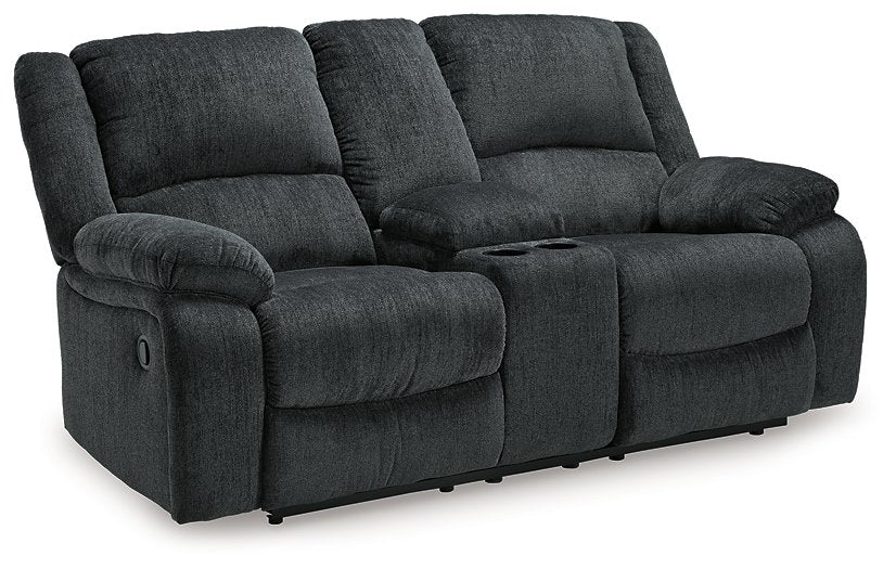 Draycoll Reclining Loveseat with Console - The Warehouse Mattresses, Furniture, & More (West Jordan,UT)