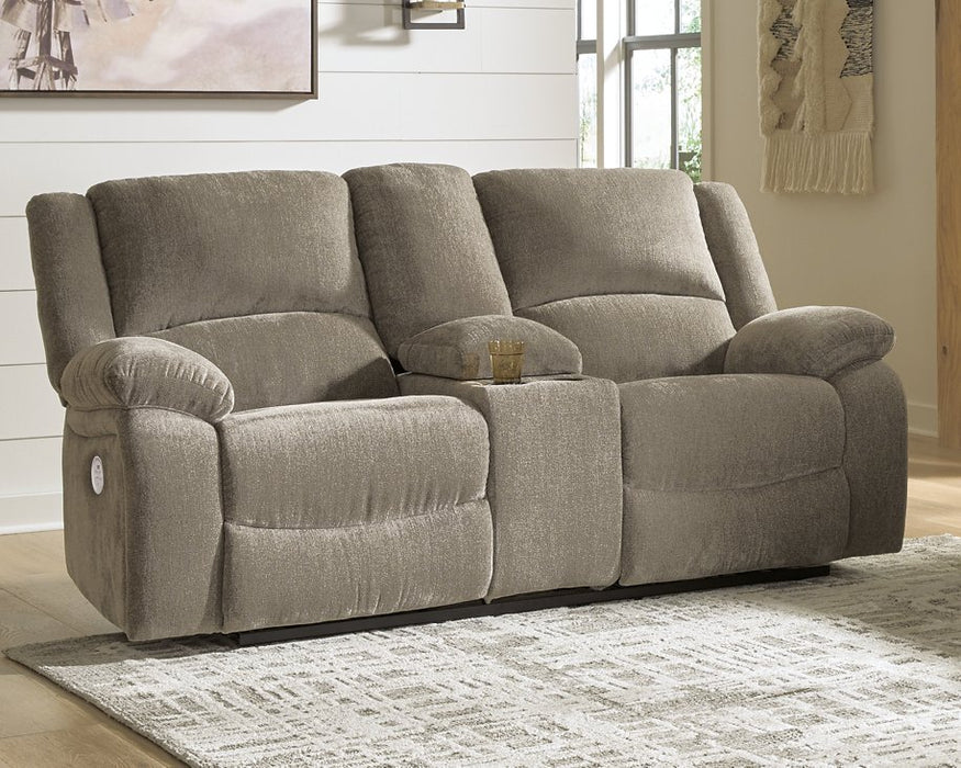 Draycoll Power Reclining Loveseat with Console - The Warehouse Mattresses, Furniture, & More (West Jordan,UT)