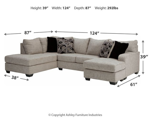 Megginson 2-Piece Sectional with Chaise - The Warehouse Mattresses, Furniture, & More (West Jordan,UT)