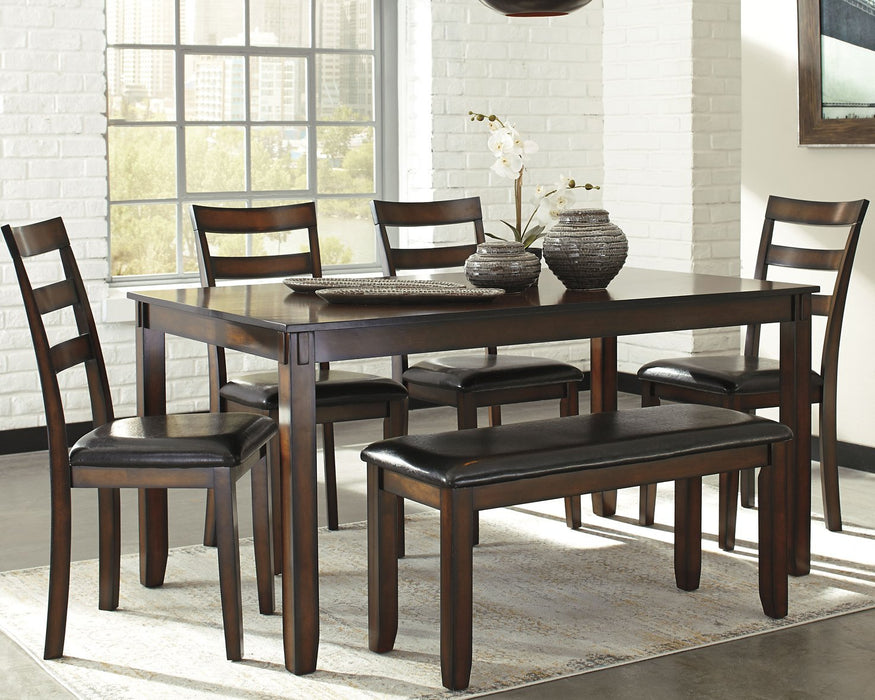 Coviar Dining Table and Chairs with Bench (Set of 6) - The Warehouse Mattresses, Furniture, & More (West Jordan,UT)