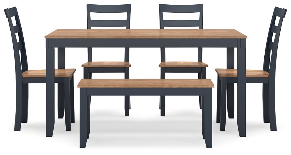 Gesthaven Dining Table with 4 Chairs and Bench (Set of 6) - The Warehouse Mattresses, Furniture, & More (West Jordan,UT)