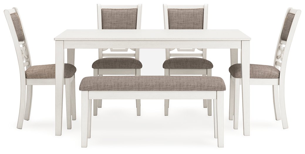 Erinberg Dining Table and 4 Chairs and Bench (Set of 6)