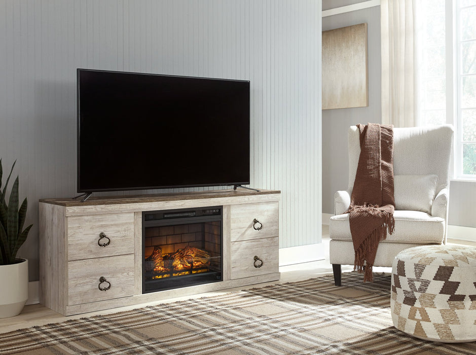 Willowton TV Stand with Electric Fireplace - The Warehouse Mattresses, Furniture, & More (West Jordan,UT)