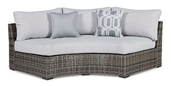 Harbor Court Curved Loveseat with Cushion - The Warehouse Mattresses, Furniture, & More (West Jordan,UT)