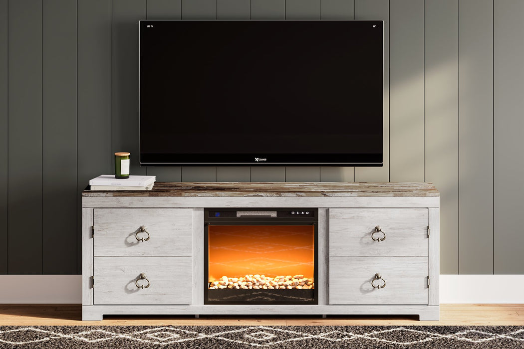 Willowton TV Stand with Electric Fireplace - The Warehouse Mattresses, Furniture, & More (West Jordan,UT)