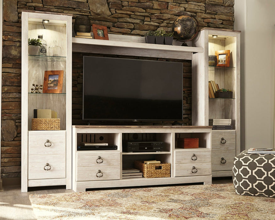 Willowton 4-Piece Entertainment Center - The Warehouse Mattresses, Furniture, & More (West Jordan,UT)