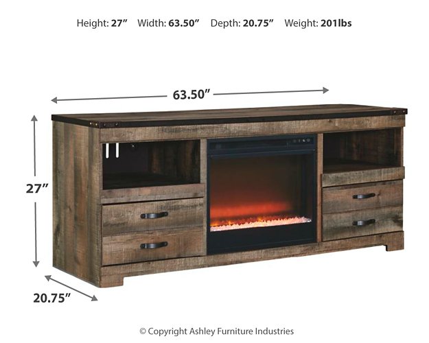 Trinell 63" TV Stand with Electric Fireplace - The Warehouse Mattresses, Furniture, & More (West Jordan,UT)